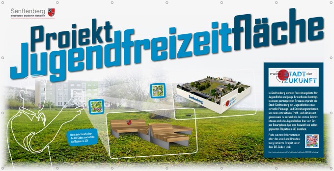 Großes Banner mit Informationen